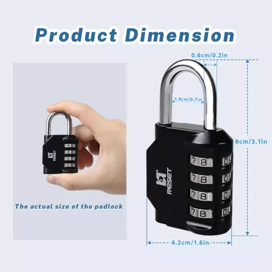 -060 4 Digit Combination Lock Outdoor Padlock for School Gym Sports Locker Fence