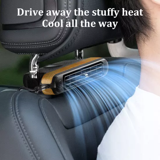 Car Back Seat Fan Rear Headrest 3-Speed USB Fan Air Cooling Fan for SUV RV Truck