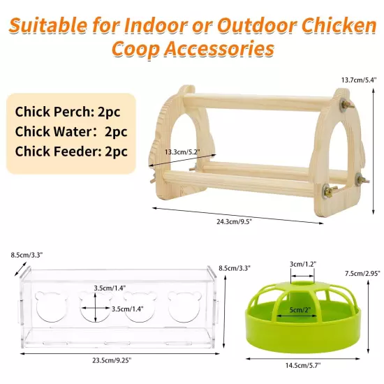 Baby Chick Roosting Perch Kit Wooden Chicken Perches Roosting Bar Chicken Tra...