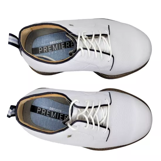 NEW 2024 FootJoy Dryjoys Premiere Series "Field" Golf Shoes, White/ Navy 10.5 M