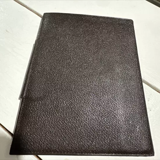 Neiman Marcus Leather Passport Cover Brown Snap Closure, Room For Currency &More