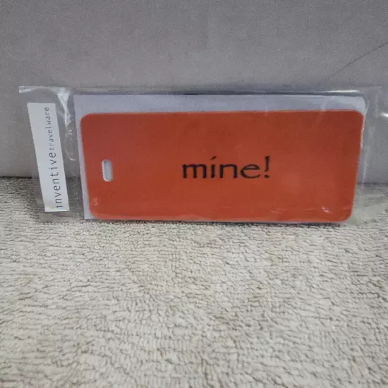 Inventive Travelware " mine! " Orange Luggage Tag