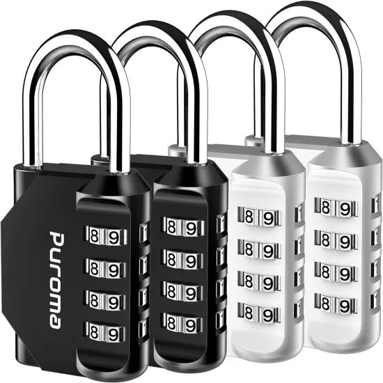 Puroma 1 Pack Combination Lock 4 Digit Locker Lock Outdoor Waterproof Padlock fo