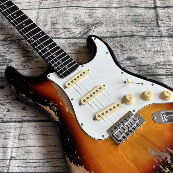 Custom Shop heavy relics sunburst aged electric guitar in stock shipping quickly