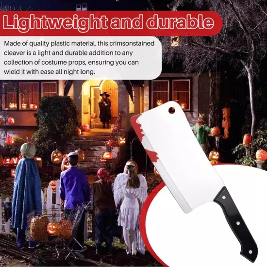 Bloody Cleaver, Fake Knifes Realistic Kitchen Cleaver Prop for Halloween9618