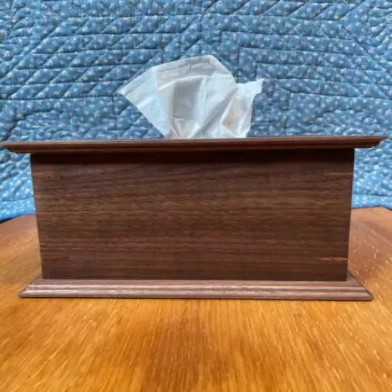 Concealed compartment Walnut w/Black Oak tissue box for full size handgun