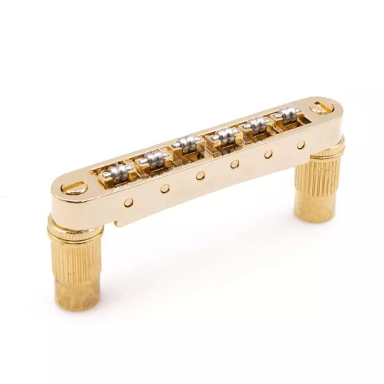 Genuine Tone Ninja Metric Nashville Tune-O-Matic Bridge, Roller saddles, Gold