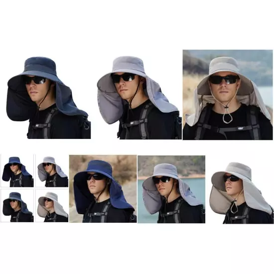 Soft Windproof Trip Sunshower Hat Head Cover Sun Protection Teesar Neck