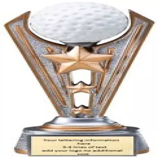 AWESOME 9 1/4" GOLF RESIN TROPHY AWARD AVAILABLE IN TWO SIZES FREE ENG M~RV07C