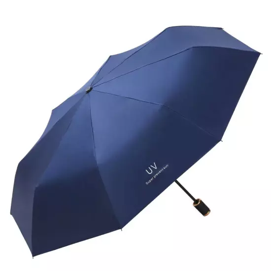 Automatic Black Umbrella Anti-UV Sun/Rain Windproof 3 Folding Compact Umbrella