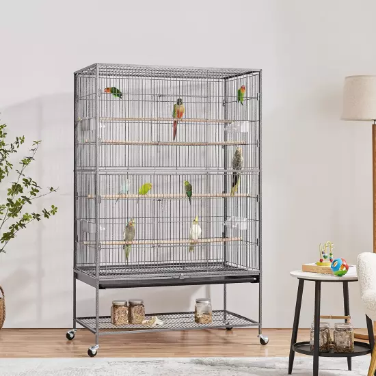 Topeakmart X-Large Parrot Cage Bird Cage with Rolling Stand for Medium Birds Sun