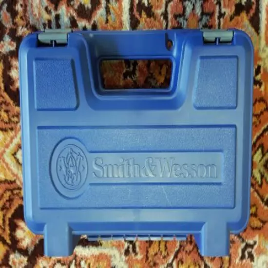 Original factory Smith and Wesson blue plastic pistol case