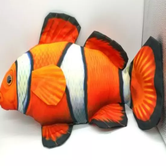 Salamander Graphix Clown Fish Stuffed Plush Pillow 24" Koi Orange Funny Animal