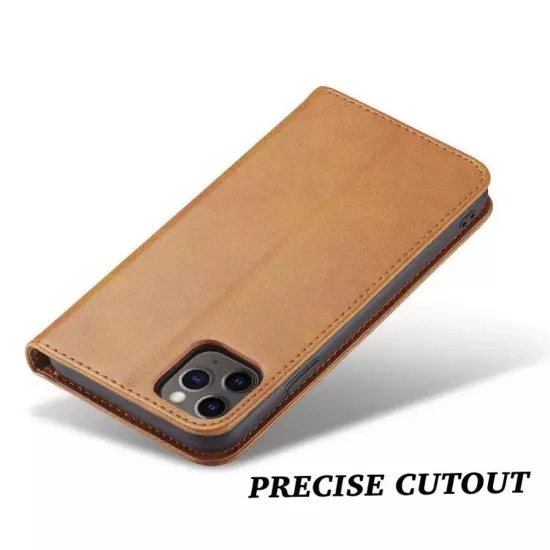 For iPhone 16 15 14 13 12 11 Plus Pro Max Mini Leather Magnetic Flip Wallet Case