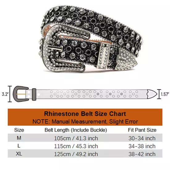 Y2k Cowboy Crystal Fashion Diamond Studded Belt Rhinestones Belt For Jean Belts