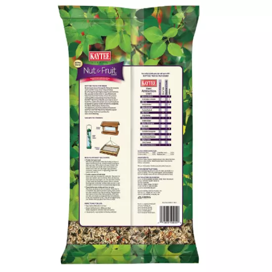 Kaytee Outdoor Wild Bird Food Nut & Fruit Blend For Small Breed, 5 Pounds