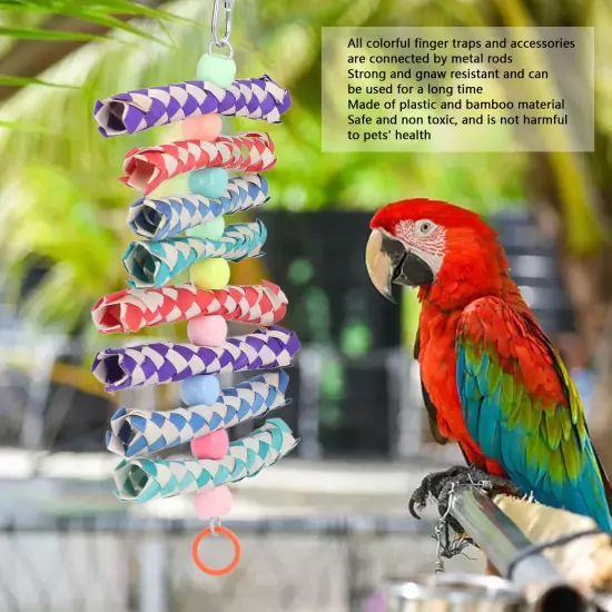 Parrot Finger Trap Toys Healthy Bite Resistant Colorful Bird Shredding Chew Toy