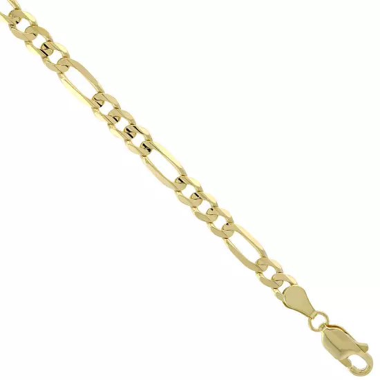 10k Solid Yellow Gold Figaro Chain Necklace 2.23mm-10.25mm Sz 16-30 Inches