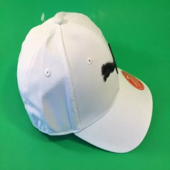 New PUMA Adult Unisex Stretch Fit Snapback Cap Hat Sz L/XL White w/ Black,Silver