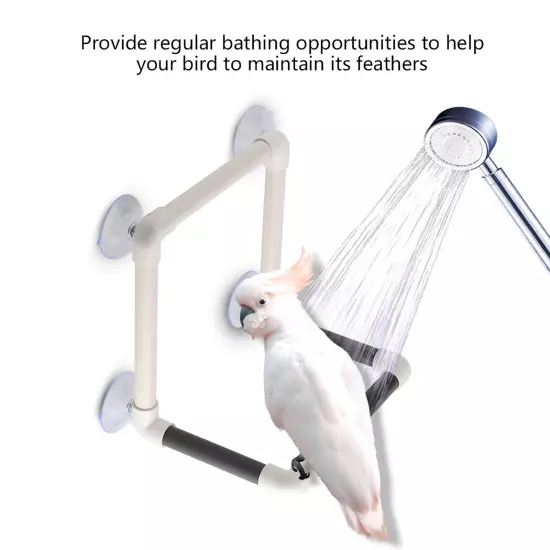 Portable Parrots Birds Perch With Suction Cups Window Shower Bath Wall Plast LLI