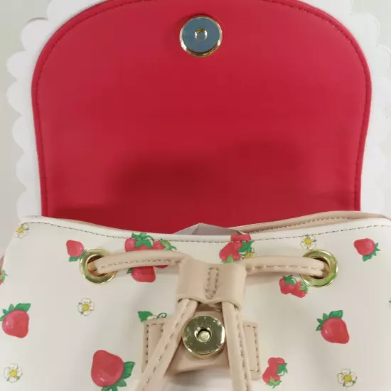 Strawberry Shortcake Gingham Mini Backpack Bag & Wallet Cardholder Set New