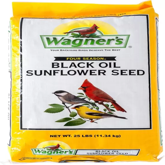 76027 Black Oil Sunflower Wild Bird Food, 25-Pound Bag