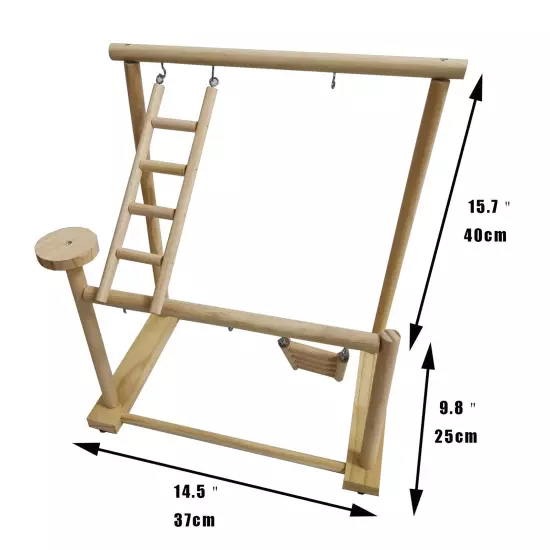 Parrots Playground, Bird Play Gym Wood Perch Stand Colours Revolving Climb La...