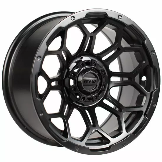 GTW Bravo 15x7 Aluminum Matte Black Golf Cart Wheel 3:4 Offset | 4x4 (101.6mm)