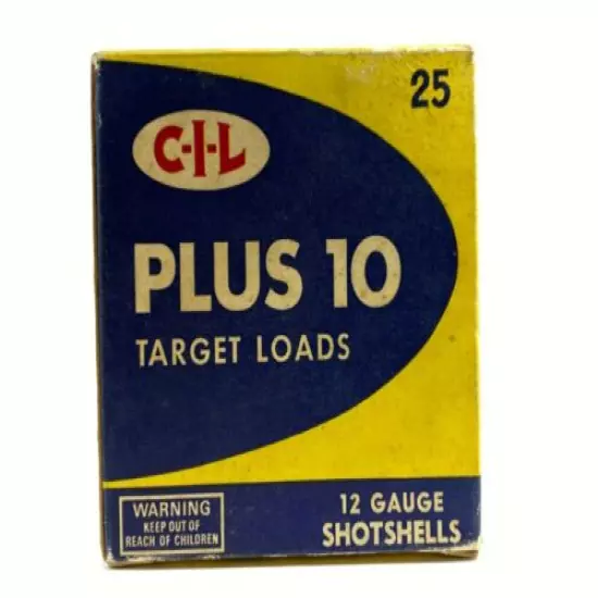 1960s CIL Plus 10 Target Loads 12 Ga EMPTY Ammo Box 5697-LX