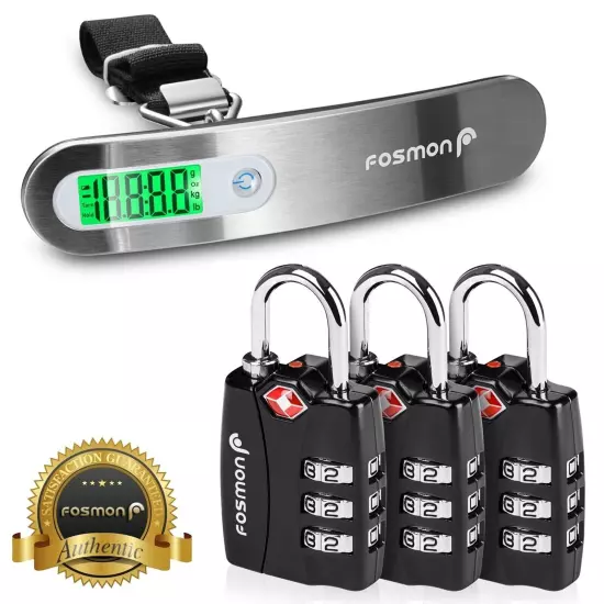 3xTSA Approve Combination Travel Luggage Suitcase Bag Lock Hanging Scale Weight