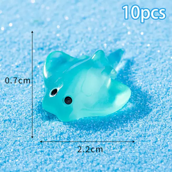 10Pcs Cartoon Mini Cute Manta Ray Mini Ornaments Aquarium Fish Tank Decoratio Sn