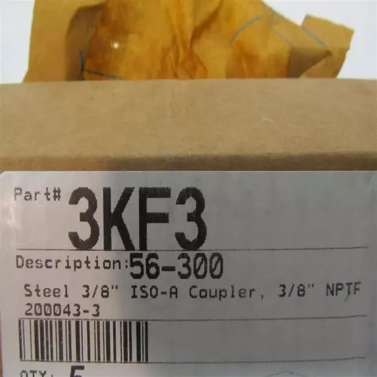 Dixon 3KF3, 3/8", 56-300 Steel ISO-A Quick Coupler