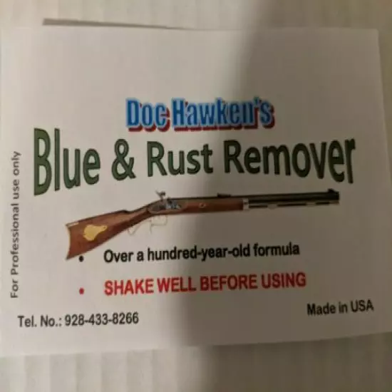  Blue/Rust Remover. Thompson Center Hawken Renegade CVA Muzzleloader 