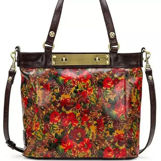 Patricia Nash Multi Floral Print Leather Shoulder Tote Bag Nwt