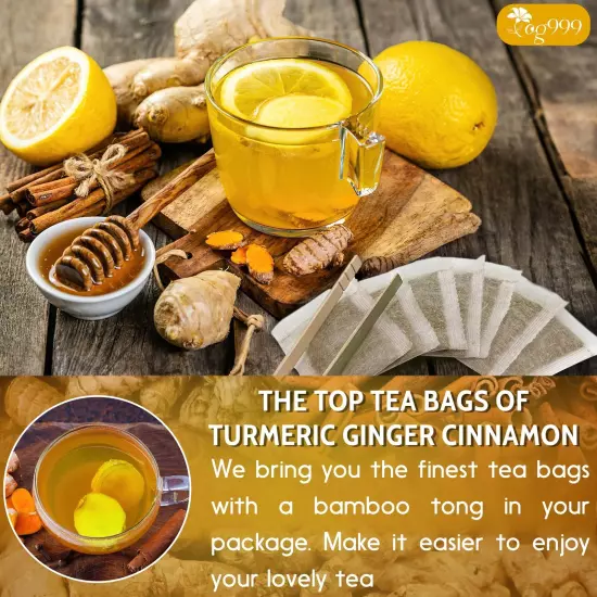 Special 30 Tea Bags Turmeric Ginger Cinnamon Tea 100% Natural Hand-made Blend...