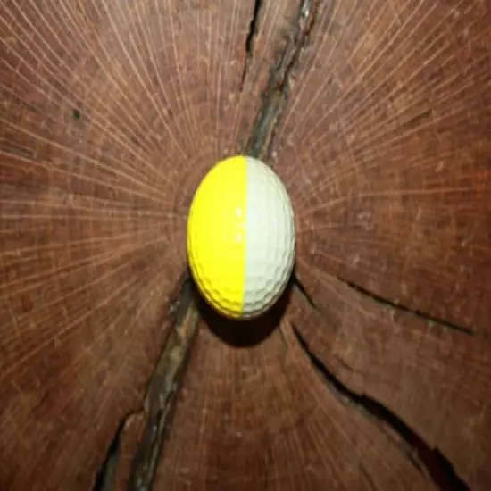 VINTAGE YELLOW AND WHITE PING EYE PROMOTIONAL GOLF BALL 