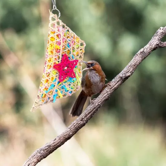 Parrot Cage Toy Crinkle Paper Chewing Foraging Toy for Small Birds