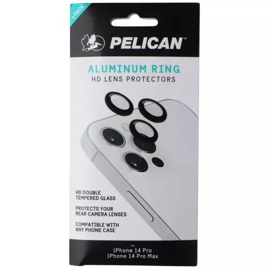 Pelican Aluminum Ring HD Lens Protectors for iPhone 14 Pro Max/14 Pro - Black