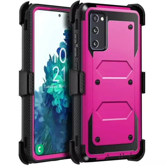 For Samsung Galaxy S20 FE 5G Shockproof Phone Case Cover w/ Belt Clip Holster