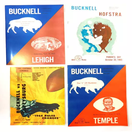 Lot of (16) Different 1964 to 1975 Bucknell College Football Programs