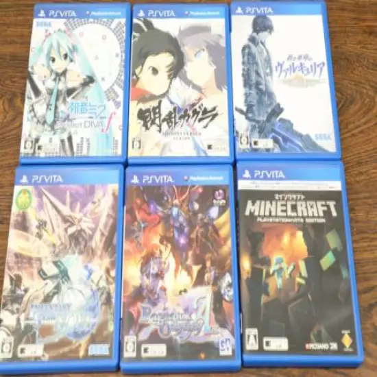 6 vita game set Senran/MIKU/NOVA/Mine craft/Ragnarok Ace/Valkyria from Japan