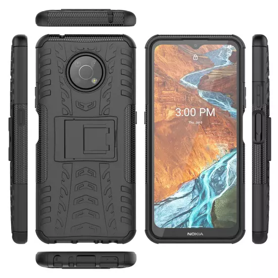 For Nokia G300 Case Rugged Shockproof Kickstand Phone Cover + Screen Protector