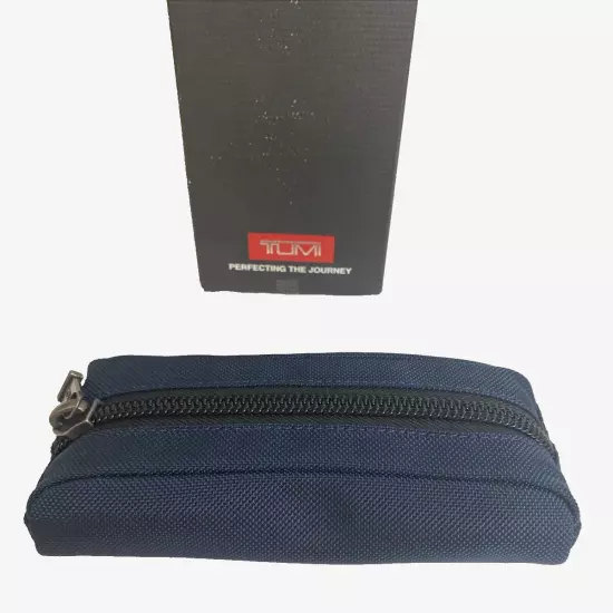 TUMI Accent Travel Accessory Small Modular Pouch Cord Bag Navy Blue Black Trim