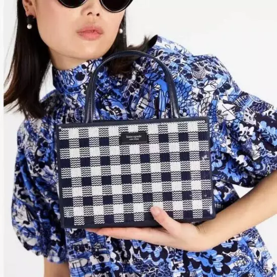 Kate Spade New York Sam Icon Gingham Sequin Small Tote (398.00)