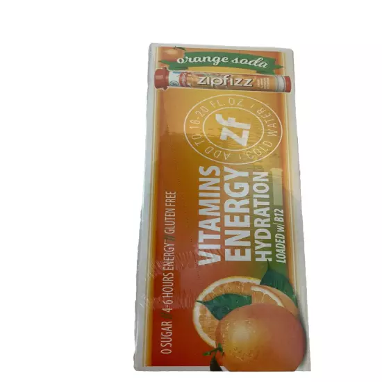 Zipfizz Orange Energy Drink Mix, Box Of 20, Hydration with B12 and Multi Vitamin