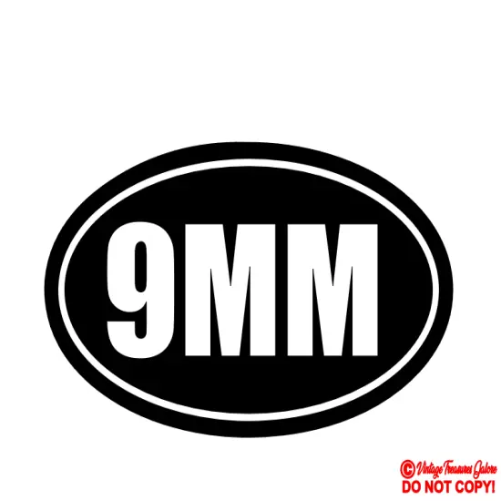 9MM Vinyl Decal Sticker Car Window Gun Ammo Rifle Case Safe Storage Box Label