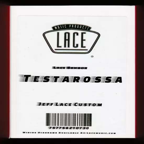 Jeff Lace® Custom Testarossa Pickup Set~Red Covers Gold Lace Sensor Logo~USA~New