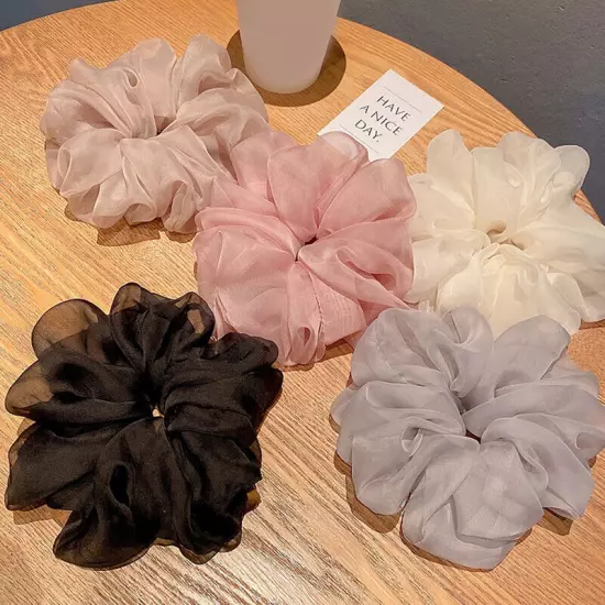 Organza Hair Scrunchies Rubber Band Soft Elastic Hair Ring Ponytail Holder Tie