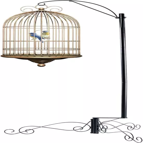 HOHIYA 61 Inch Bird Cage Stand Shepherd Hook Hanging for Pet Black 