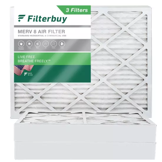 Filterbuy 16x20x4 Pleated Air Filters, Replacement for HVAC AC Furnace (MERV 8)